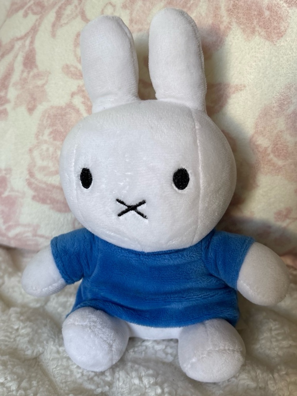 Official Miffy Bunny Sitting Plush Stuffed Animal Blue Dress Dick Bruna